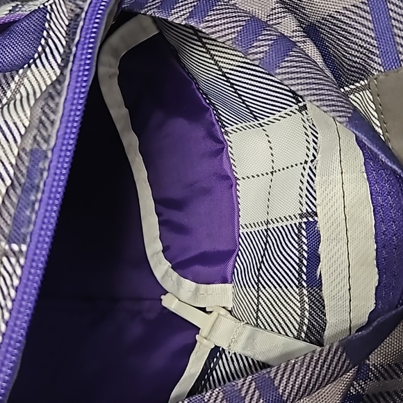 TRANS by Jansport TM60 Supermax Plaid Backpack - purple black white - Picture 7 of 12